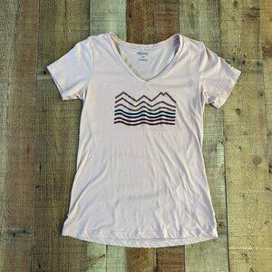 Columbia pink vneck short sleeve tshirt women's medium